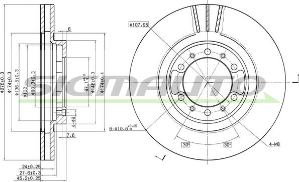 SIGMAUTO DBB109V - Disque de frein cwaw.fr