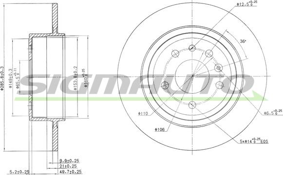 SIGMAUTO DBB116S - Disque de frein cwaw.fr