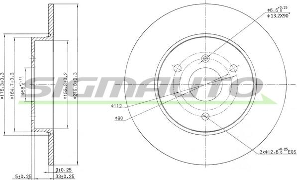 SIGMAUTO DBB111S - Disque de frein cwaw.fr