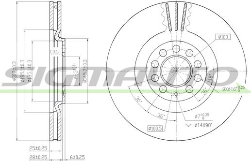 SIGMAUTO DBB118V - Disque de frein cwaw.fr