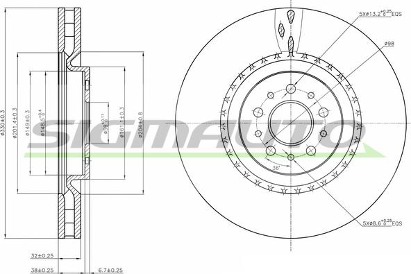 SIGMAUTO DBB183V - Disque de frein cwaw.fr