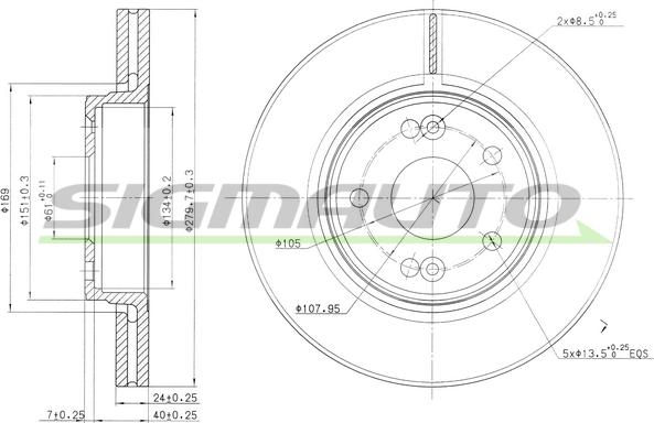 SIGMAUTO DBB182V - Disque de frein cwaw.fr