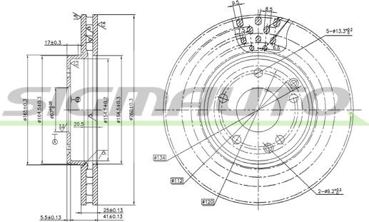 SIGMAUTO DBB135V - Disque de frein cwaw.fr