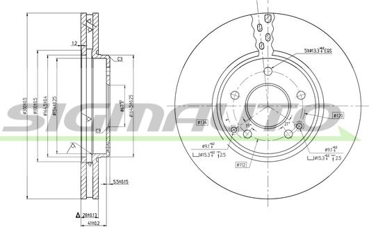 SIGMAUTO DBB136V - Disque de frein cwaw.fr