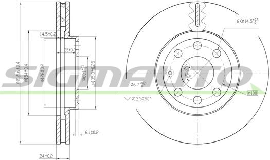 SIGMAUTO DBB131V - Disque de frein cwaw.fr