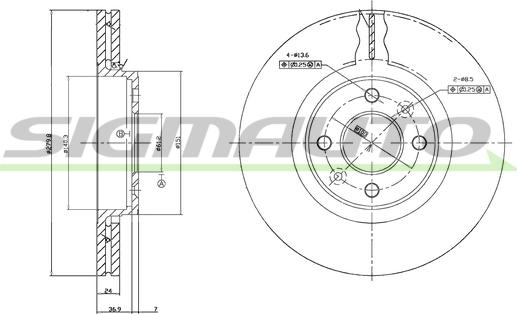 SIGMAUTO DBB124V - Disque de frein cwaw.fr