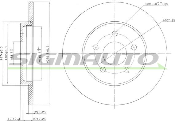 SIGMAUTO DBB126S - Disque de frein cwaw.fr