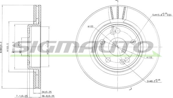 SIGMAUTO DBB123V - Disque de frein cwaw.fr