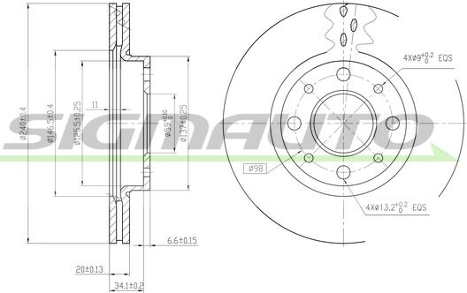 SIGMAUTO DBB179V - Disque de frein cwaw.fr