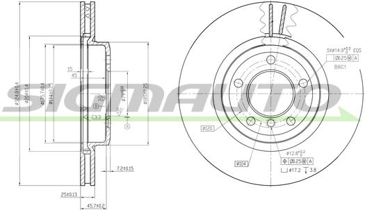 SIGMAUTO DBB174V - Disque de frein cwaw.fr