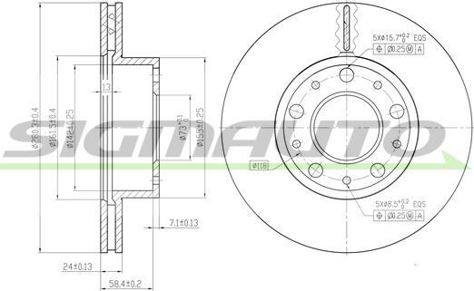 SIGMAUTO DBB170V - Disque de frein cwaw.fr