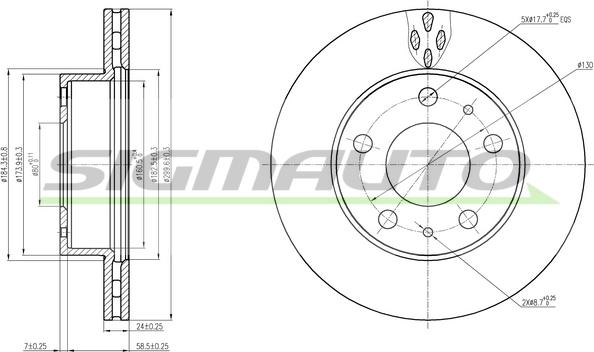 SIGMAUTO DBB171V - Disque de frein cwaw.fr