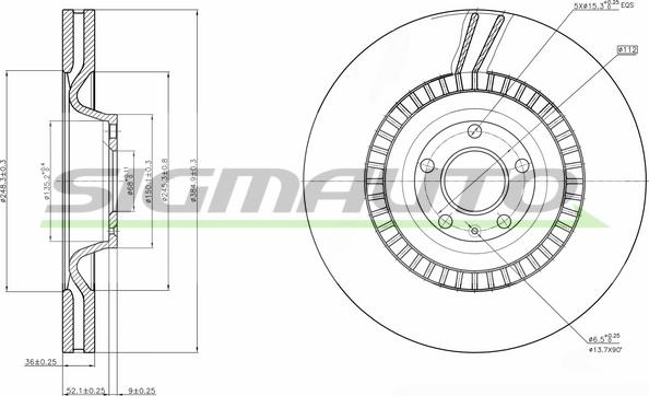 SIGMAUTO DBB899V - Disque de frein cwaw.fr