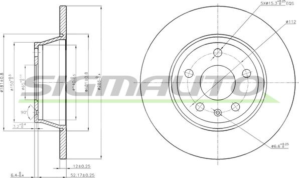 SIGMAUTO DBB848S - Disque de frein cwaw.fr