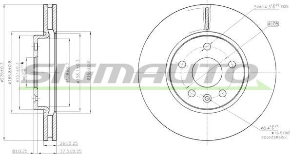 SIGMAUTO DBB869V - Disque de frein cwaw.fr