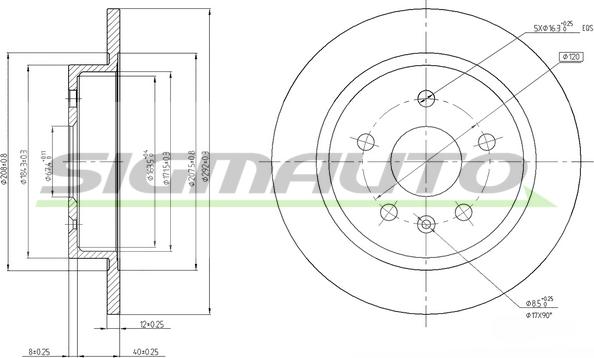 SIGMAUTO DBB804S - Disque de frein cwaw.fr