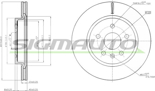 SIGMAUTO DBB805V - Disque de frein cwaw.fr