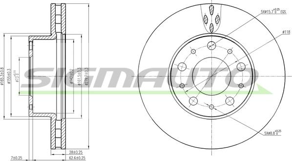 SIGMAUTO DBB800V - Disque de frein cwaw.fr