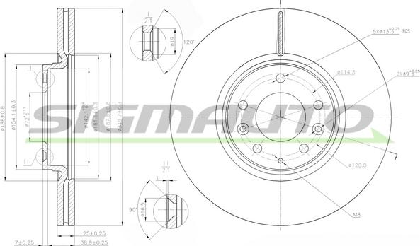 SIGMAUTO DBB880V - Disque de frein cwaw.fr