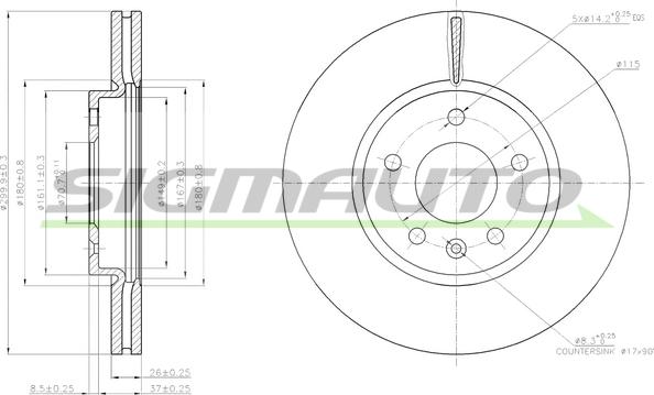 SIGMAUTO DBB870V - Disque de frein cwaw.fr