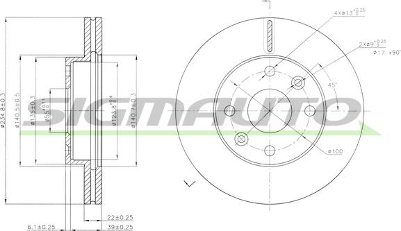 SIGMAUTO DBB391V - Disque de frein cwaw.fr