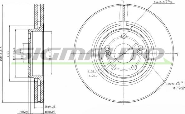 SIGMAUTO DBB368V - Disque de frein cwaw.fr