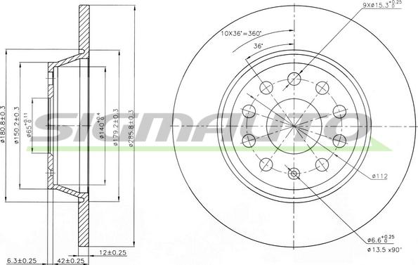 SIGMAUTO DBB306S - Disque de frein cwaw.fr