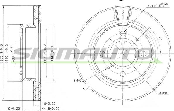 SIGMAUTO DBB301V - Disque de frein cwaw.fr