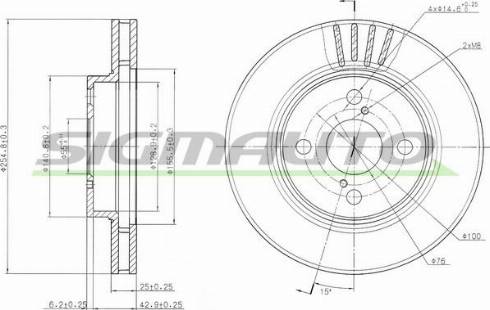 SIGMAUTO DBB314V - Disque de frein cwaw.fr