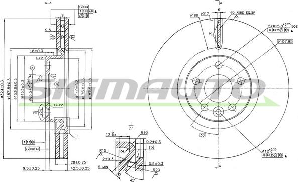 SIGMAUTO DBB320V - Disque de frein cwaw.fr