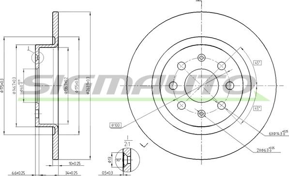 SIGMAUTO DBB299S - Disque de frein cwaw.fr