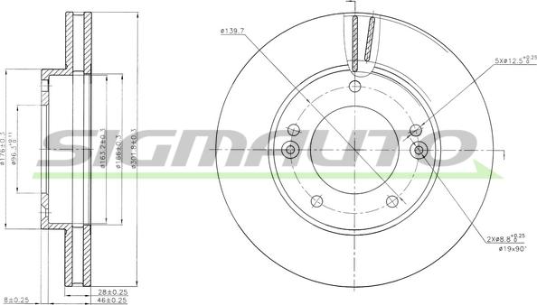 SIGMAUTO DBB290V - Disque de frein cwaw.fr