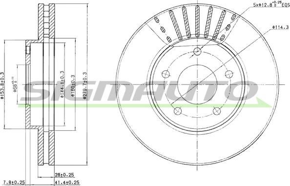 SIGMAUTO DBB249V - Disque de frein cwaw.fr