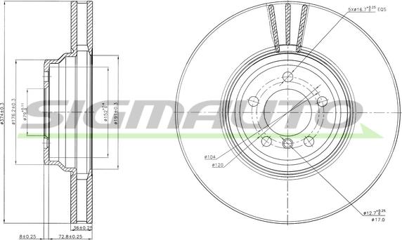 SIGMAUTO DBB246V - Disque de frein cwaw.fr