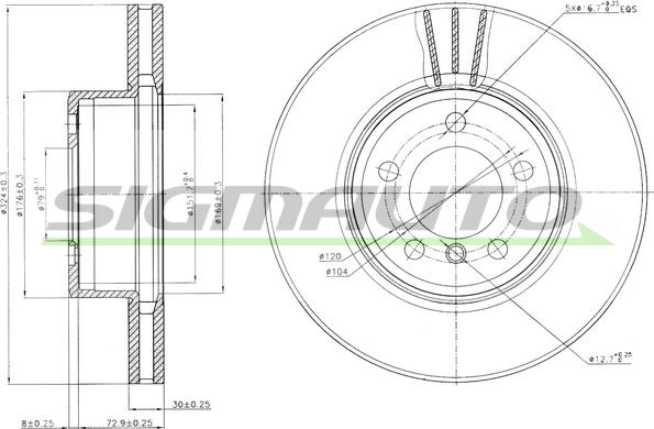 SIGMAUTO DBB243V - Disque de frein cwaw.fr