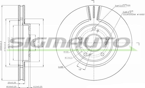 SIGMAUTO DBB266V - Disque de frein cwaw.fr