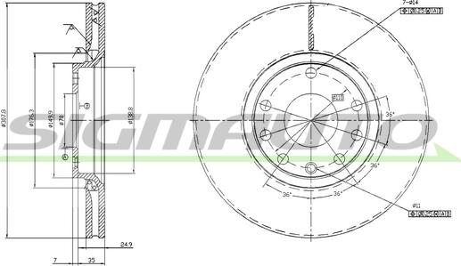 SIGMAUTO DBB261V - Disque de frein cwaw.fr