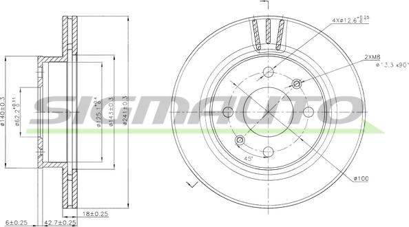 SIGMAUTO DBB268V - Disque de frein cwaw.fr