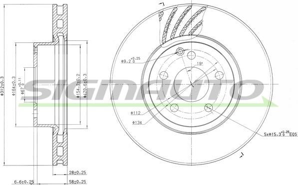 SIGMAUTO DBB263V - Disque de frein cwaw.fr