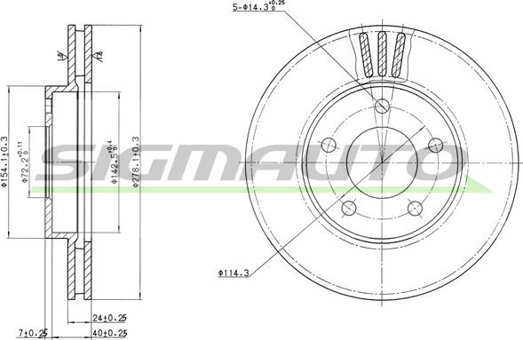 SIGMAUTO DBB209V - Disque de frein cwaw.fr