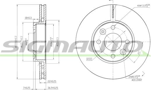 SIGMAUTO DBB201V - Disque de frein cwaw.fr