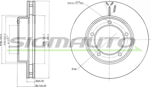 SIGMAUTO DBB211V - Disque de frein cwaw.fr