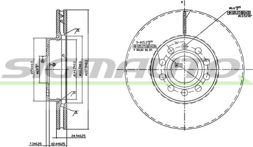 SIGMAUTO DBB218V - Disque de frein cwaw.fr