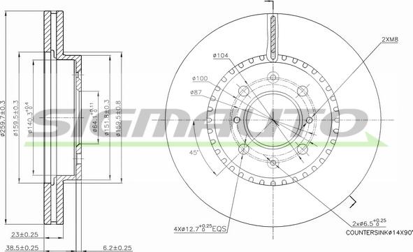 SIGMAUTO DBB281V - Disque de frein cwaw.fr