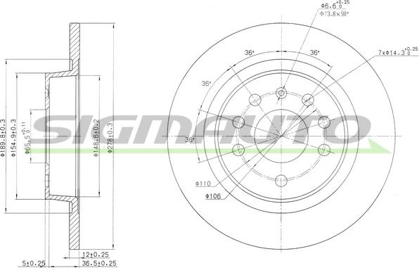 SIGMAUTO DBB288S - Disque de frein cwaw.fr