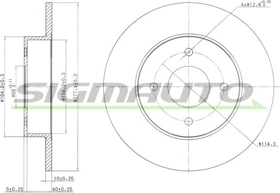 SIGMAUTO DBB235S - Disque de frein cwaw.fr