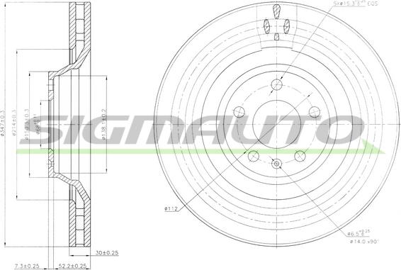 SIGMAUTO DBB238V - Disque de frein cwaw.fr