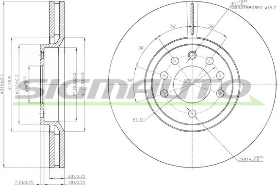 SIGMAUTO DBB237V - Disque de frein cwaw.fr