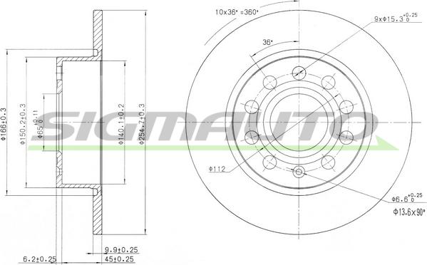 SIGMAUTO DBB224S - Disque de frein cwaw.fr