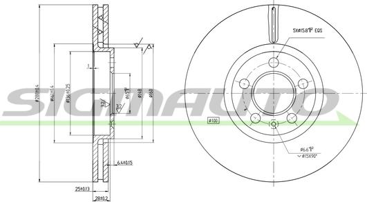 SIGMAUTO DBB221V - Disque de frein cwaw.fr